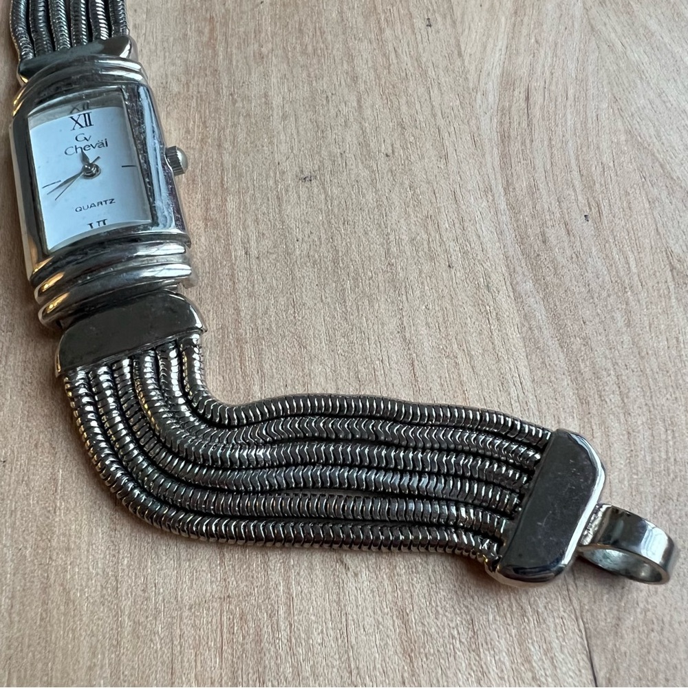 Cheval Ladies Rectangular Silver Tone Multi Stran… - image 3